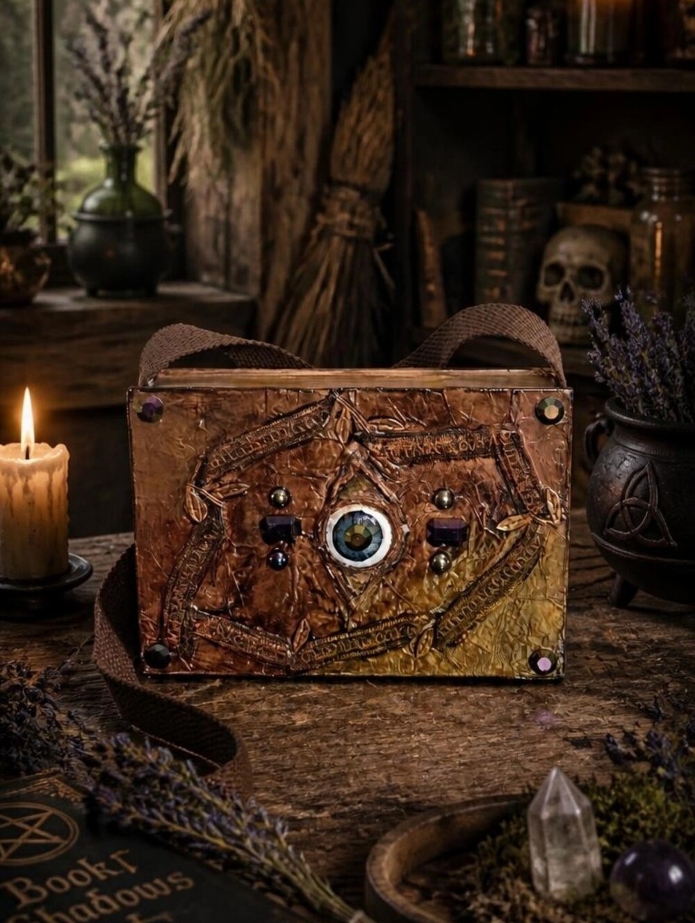 Upcycled Winifred Sanderson Costume Set With Handmade Spell Book Purse Size L - Picture 8 of 14